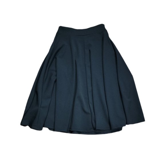 Ssoulm Women Black Skirt High Waist Flare A-Line Midi Skirt with Plus Size XL - Picture 2 of 7